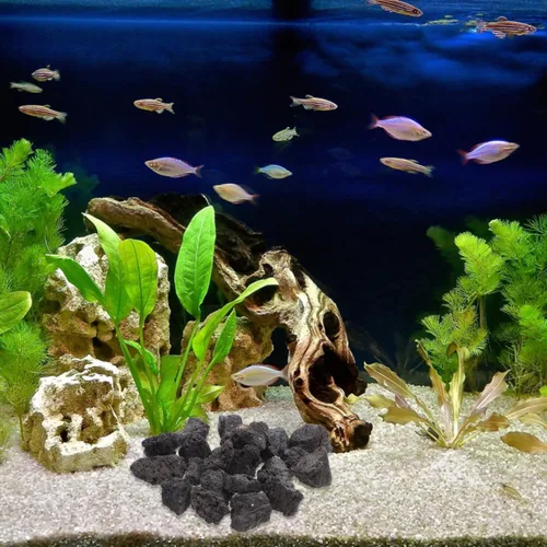 Miniatura 2 de IMIKEYA Black Stones 1 paquete de piedras naturales decorativas para paisajismo, rocas volcánicas para cuencos de fuego, hogueras, juegos de troncos