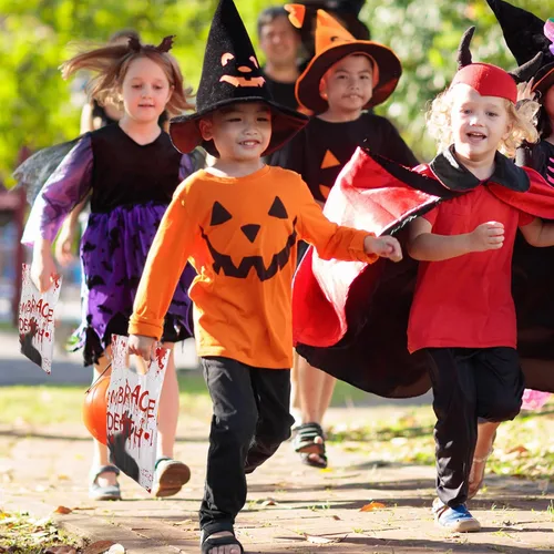 Miniatura 7 de Whaline 60 bolsas de regalo de plástico para fiesta de Halloween, con diseño de fantasma sangriento, bolsas de regalo de palabras aterradoras