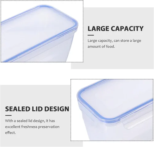 Miniatura 5 de Cabilock Caja de almacenamiento de fideos rectangular Recipientes de pasta grandes Tapa sellable para cocina