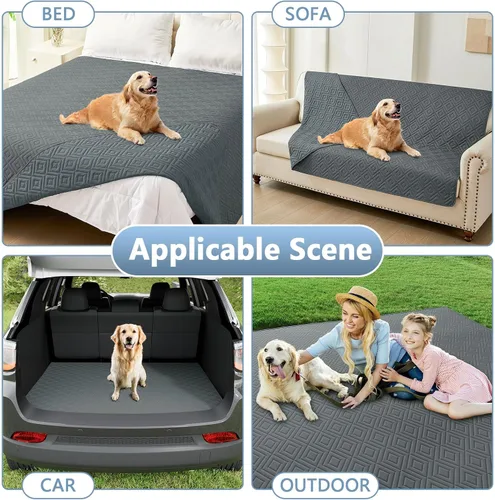 Miniatura 6 de hyha Manta impermeable para perro, manta suave para cama de perro, manta para mascotas, funda de sofá impermeable lavable para perros, fundas Gris