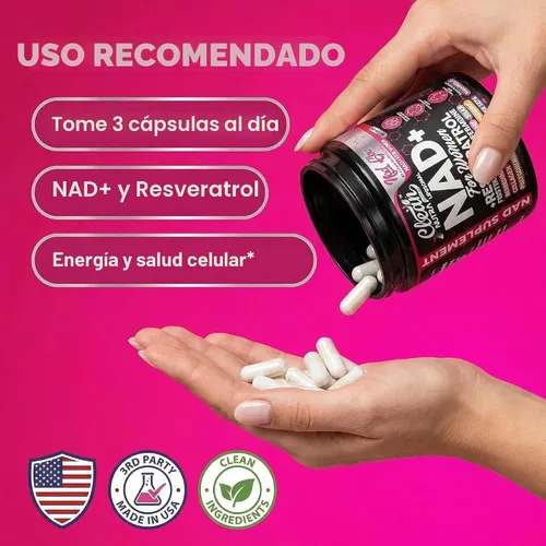 Miniatura 6 de NAD+ Suplemento de resveratrol para mujeres NAD cúrcuma vitamina C Acai granada colágeno péptidos nicotinamida fisetina vitamina E Polygonum