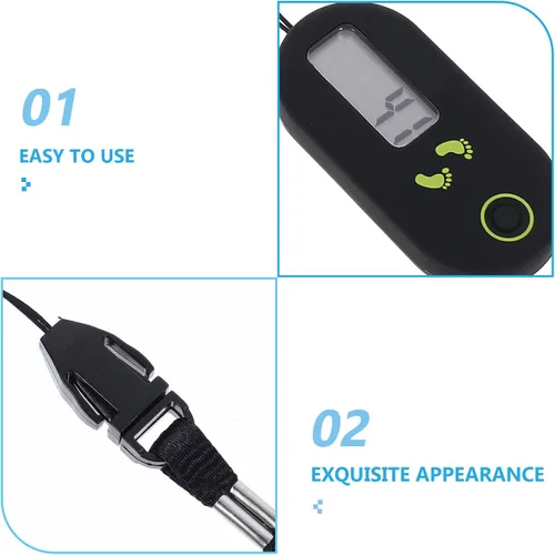 Miniatura 3 de Kisangel Mini podómetro 3D para caminar, contador de pasos con clip para caminar, contador digital, rastreador de pasos deportivo, clips E