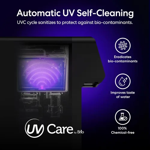 Miniatura 9 de Brio Enfriador de agua Sparkling 600 para encimera, sistema de filtro de 2 etapas y esterilizador de agua UV, reduce PFAS y microplásticos, tanque