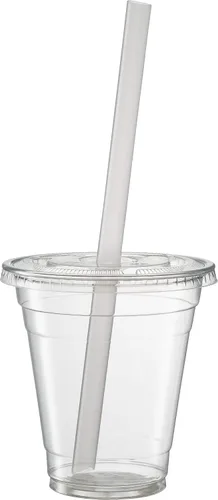 Miniatura 5 de Pajitas para batido grandes, transparentes, desechables, de boca ancha, grandes, 9 pulgadas de alto/alto, paquete de 100 Claro