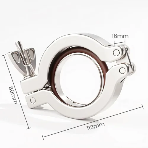 Miniatura 2 de 2 unids KF50 abrazadera de acero inoxidable 304 con anillo de centrado de acero inoxidable 304 KF50 con abrazaderas rápidas junta tórica