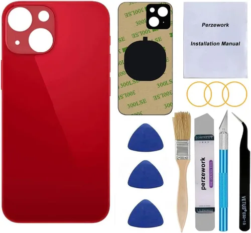 Miniatura 8 de Reemplazo de cristal trasero trasero OEM (negro) compatible con iPhone 13 de 6.1 pulgadas, todos los portadores con adhesivo preinstalado y kits