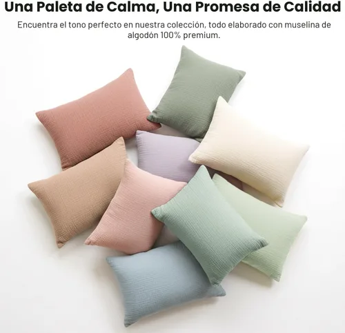 Miniatura 8 de Konssy Funda de almohada de muselina para almohada de 13 x 18 pulgadas, paquete de 2 fundas de almohada de algodón suave y transpirable para niños