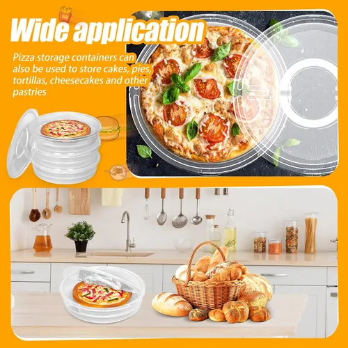 Miniatura 5 de Crowye 3 Piezas Portador de Tarta de 12 Pulgadas con Tapa y Asa, Contenedor de Almacenamiento de Alimentos Redondo de 2 Compartimentos Portador