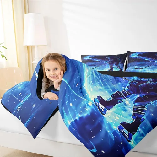 Miniatura 16 de Homewish Juego de edredón de juegos deportivos de pelota, tamaño twin, juego de ropa de cama de béisbol y baloncesto, 2 piezas para niños