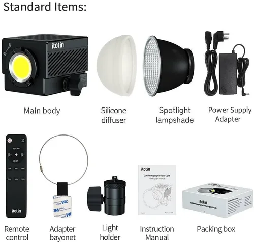 Miniatura 8 de Luz de video LED, luz de video bicolor de 60 W, mini luz de fotografía COB con control de 2.4G/APP, 2700K-7500K, CRI>96, TLCI>97, 8 efectos