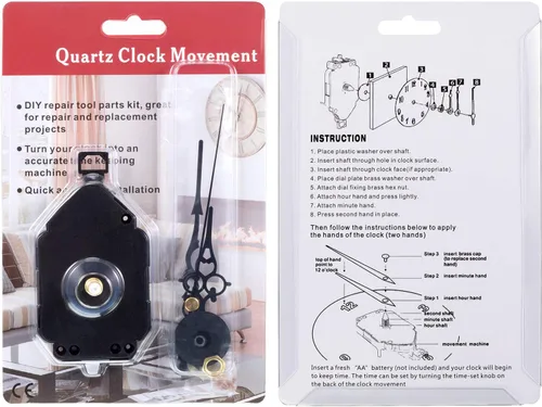Miniatura 7 de Hicarer Kit de movimiento de reloj de cuarzo para bricolaje, péndulo de mecanismo de movimiento de reloj de repuesto