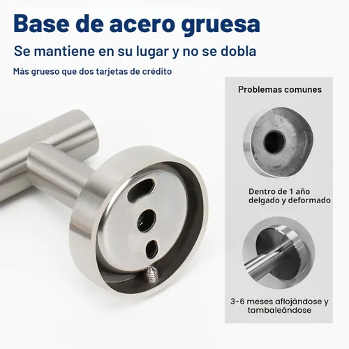 Miniatura 4 de NearMoon Portarrollos de papel para baño, soporte de papel higiénico de acero inoxidable SUS304 premium a prueba de óxido montado en pared para baño