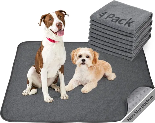 Miniatura 16 de Almohadillas lavables para orina de perro 24x36 pulgadas paquete de 2 reutilizables, alfombrillas absorbentes antideslizantes para perros