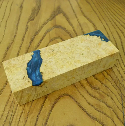 Miniatura 8 de Cuchillos estabilizados de madera de madera BURL que giran los cuchillos de hoja en blanco (#389)