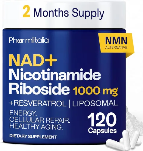 Suplemento liposomal NAD+ con resveratrol - Ribosida de nicotinamida 1000 mg - Suplementos NAD para mujeres y hombres - Alternativa de suplemento