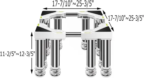 Miniatura 2 de Base antideslizante para lavadora, soporte para nevera, base ajustable multifuncional para lavadora y secadora, soporte de pedestal