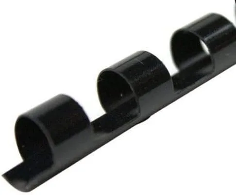 Miniatura 5 de Espinas de encuadernación de peine de plástico, 1 pulgada de diámetro, negro, 200 hojas, paquete de 100 13100