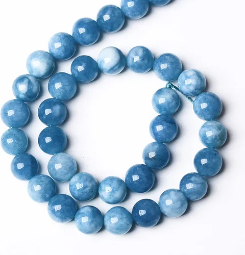 Miniatura 3 de 86 cuentas sueltas de jade aguamarina azul de 4MM para hacer joyas y pulseras DIY