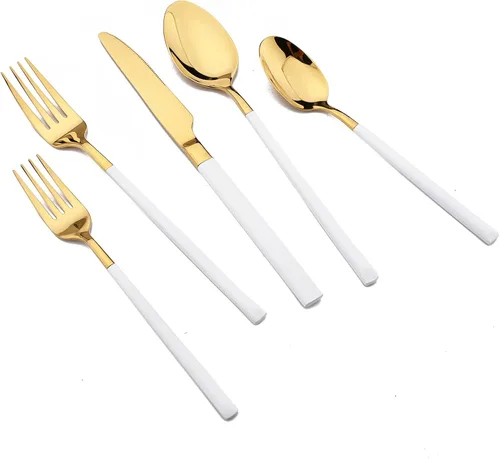 Miniatura 9 de JASHII Juego de cubiertos de acero inoxidable 18/10 para 1, regalo resistente, utensilios de comida, pulido con espejo, apto para lavavajillas