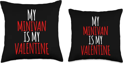 Miniatura 3 de My Minivan Is My Valentine funny valentines day Throw Pillow