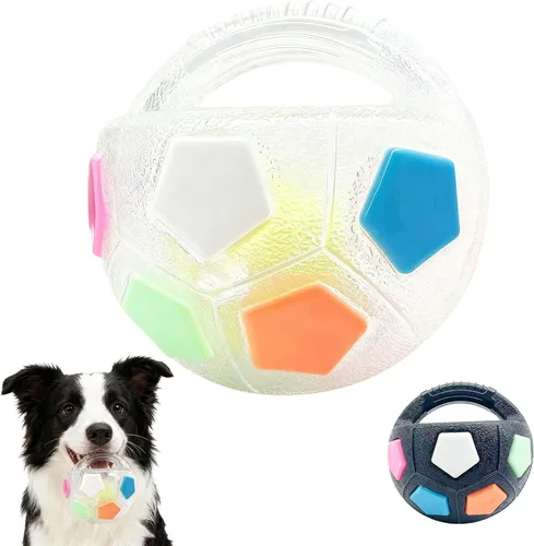 Miniatura 8 de The Mellow Dog - Pelota calmante con asa, pelotas interactivas fuertes y duraderas con forma de fútbol, juguete de fútbol para perros para jugar