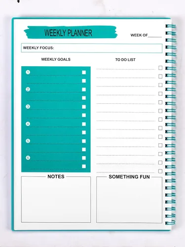 Miniatura 2 de UtyTrees Agenda semanal sin fecha: cuaderno A5 para planificar lista de tareas, planificador diario, cuaderno de objetivos semanales