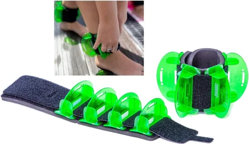 Juego de aletas híbridas de entrenamiento acuático de baja resistencia, color verde, puños acuáticos, guía de inicio rápido, pesas para agua de