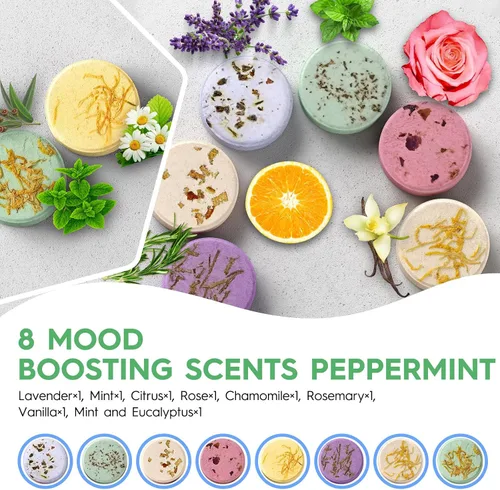 Miniatura 3 de Vaporizadores de ducha, aromaterapia, regalos de spa para mujeres, paquete de 8, bombas de ducha, regalos de cumpleaños para mamá con aceites