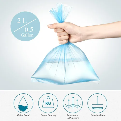 Miniatura 5 de 240 bolsas de basura pequeñas de 0.5 galones, bolsas de basura pequeñas para mascotas, bolsas de basura fuertes para autos, cocina, oficina