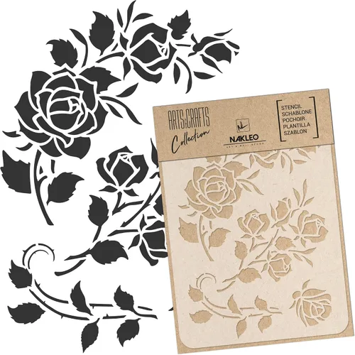 Miniatura 7 de NAKLEO Plantilla de pintura para manualidades A3 de 11.8 x 16.5 pulgadas, patrón de naturaleza de hojas de otoño, plantilla de dibujo de plástico