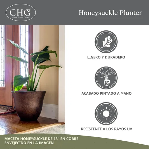 Miniatura 4 de Classic Home and Garden Macetas de Resina Honeysuckle - Macetas Ligeras para Plantas de Interior y Exterior - Macetas de Plástico Resistentes a UV