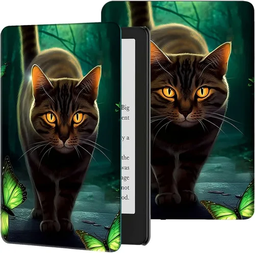 Miniatura 21 de Funda para Kindle de 6 pulgadas (11.ª generación, versión 2024/2022) delgada de piel sintética, ajustable, multiángulo, Smart Shell con función