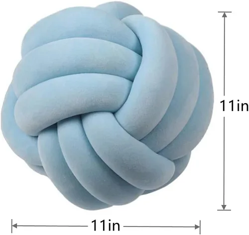 Miniatura 2 de Almohada de nudo en forma de bola, cojín redondo, juguetes de peluche para decoración de habitación de niños, juguete calmante para aliviar el Azul