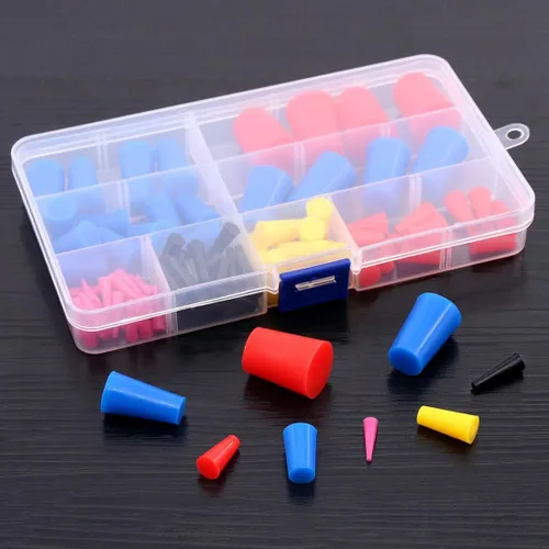 Miniatura 6 de Glarks Kit surtido de tapones cónicos de goma de silicona para enmascarar agujeros durante el recubrimiento en polvo, pintura, inmersión hidráulica