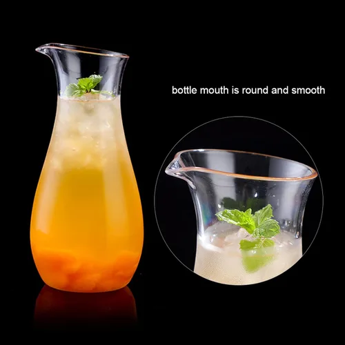 Miniatura 2 de Jarra de vidrio acrílico, jarra de limonada transparente, recipientes de plástico para jugo, botella alta de vidrio de leche para té helado, jugo