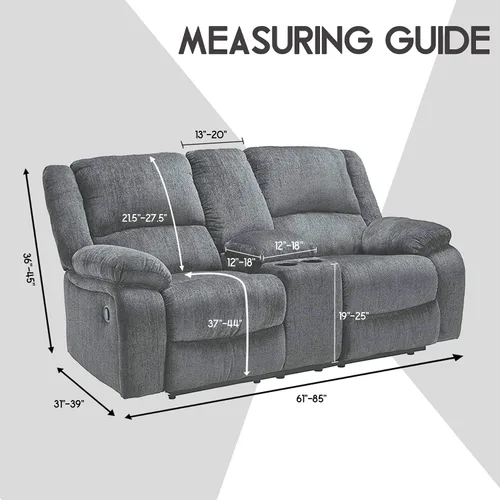 Miniatura 6 de Asiento reclinable con funda de consola central, fundas de sofá reclinable de terciopelo de 8 piezas, fundas de sofá reclinable de 2 plazas, funda