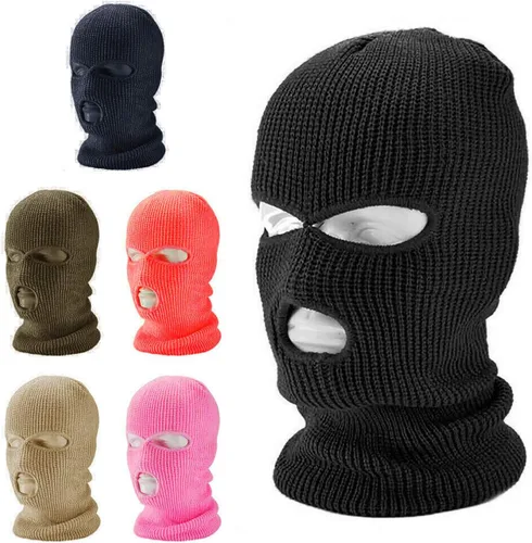 Miniatura 4 de Mascarilla pasamontañas de 3 agujeros para clima frío, máscara térmica de esquí invernal y ciclismo MK3 para hombres y mujeres, talla única , V-999