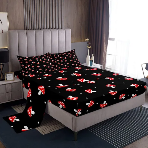 Miniatura 31 de Feelyou Football Bed Sheets Set Twin Size Basketball Sports Deep Pocket Fitted Sheet Soccer Ball Game Bedding Sets Black Baseball Gaming Soft Bed