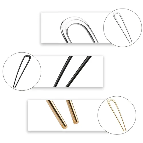 Miniatura 3 de 3 horquillas francesas para cabello grueso, pasadores de metal en forma de U para mujer, grandes 5.5 pulgadas para peinados y accesorios de peinado