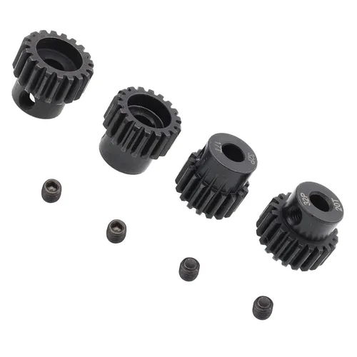 Miniatura 4 de Juego de 4 engranajes de piñón de acero metálico 32P 0.197 in 17T 18T 19T 20T con llave hexagonal para autos RC (compatible con paso métrico de 0.8)