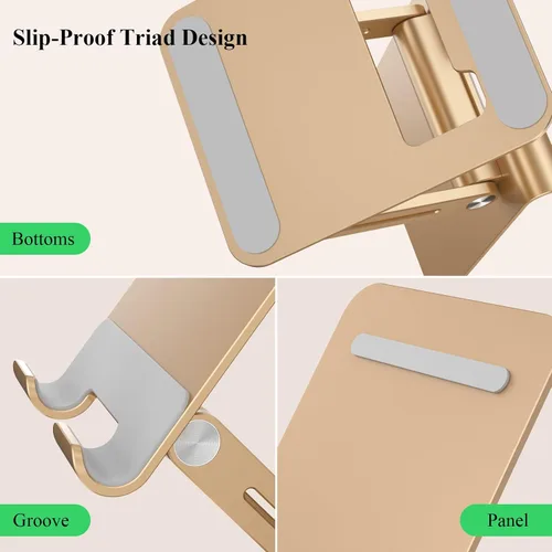 Miniatura 4 de Minthouz Soporte para tableta, soporte ajustable multiángulo para tableta, soporte de aluminio para iPad compatible con iPhone 17, 16, 15, 14, 13