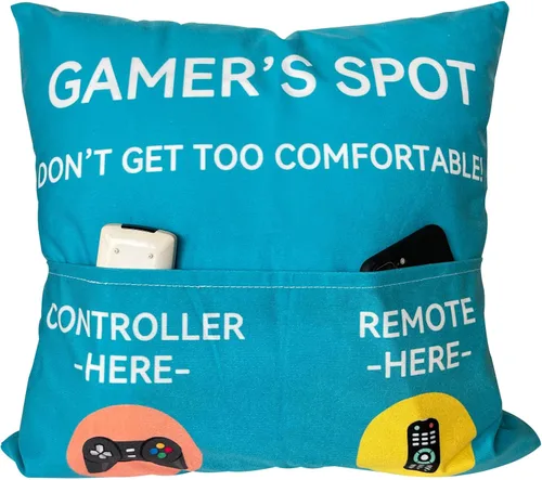 Miniatura 11 de ZUYUROU Regalos para jugadores, fundas de almohada con diseño de bolsillo para jugadores de 18 x 18 pulgadas, decoración de sala de juegos, rellenos