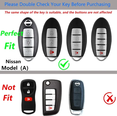Miniatura 2 de Funda para llavero Nissan con llavero, elegante y duradera funda de protección de aleación de zinc compatible con Altima Maxima Rogue Armada