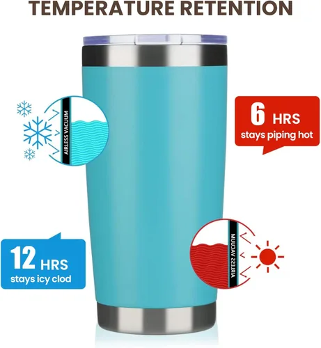 Miniatura 6 de MEWAY - Vaso de 20 onzas para café Azul claro