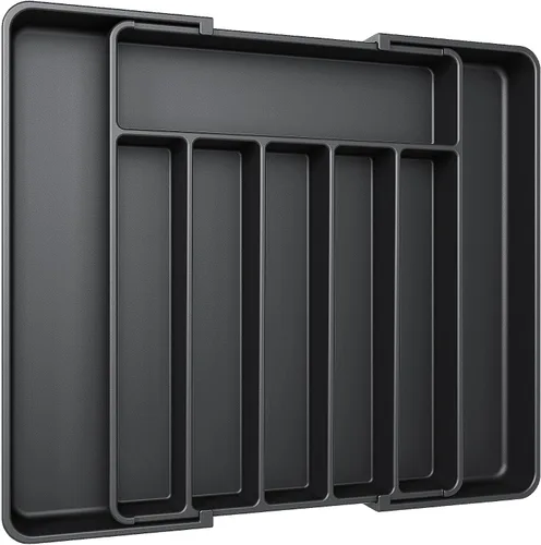 Miniatura 25 de Aujen Organizador de cubiertos – Organizador de cajones de cocina expandible, organizador de utensilios ajustable, bandeja de cubiertos