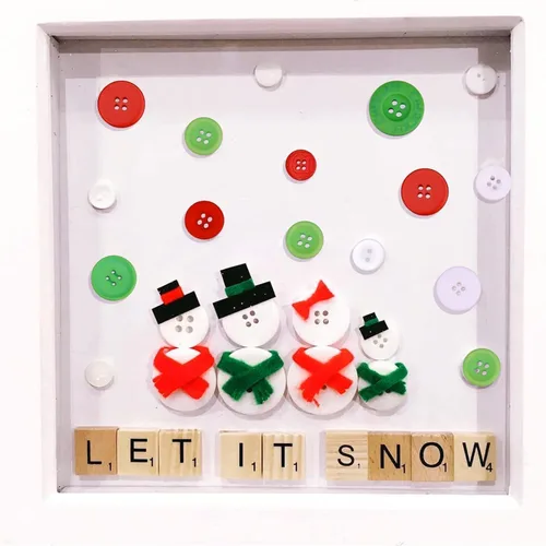 Miniatura 4 de Greentime 350-400 PCS Botones de Resina de Navidad Botones Surtidos de 2 y 4 Agujeros Redondos para Manualidades para Decoraciones de Fiestas