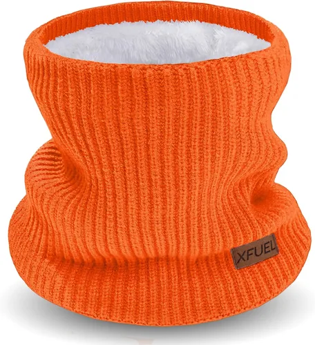 Miniatura 8 de Calentador de cuello para niños, polaina de cuello de invierno tejida, bufanda infinita con forro polar para niños y niñas, máscara de esquí