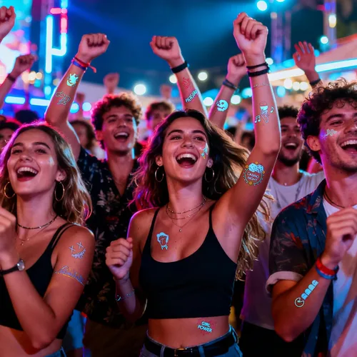 Miniatura 3 de 56 diseños que brillan en la oscuridad tatuajes (10 hojas) – Tatuajes temporales luminiscentes azules, suministros de fiesta brillantes para fiestas