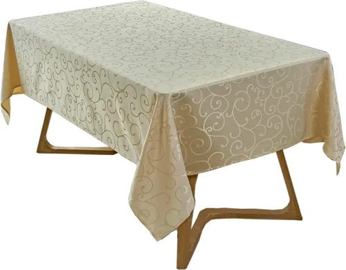 Miniatura 4 de Marina Decoration Mantel jacquard impermeable grueso elegante con ramas de damasco sólido de alta calidad, decorativo para el hogar, cocina, Crema
