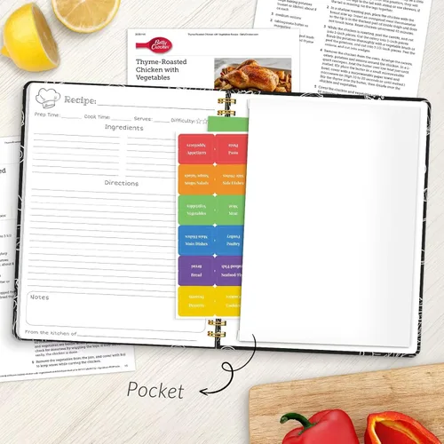 Miniatura 6 de LuBudingJoy Cuaderno de recetas en blanco para escribir en tus propias recetas, página completa de Sprial de tapa dura, organizador de recetas